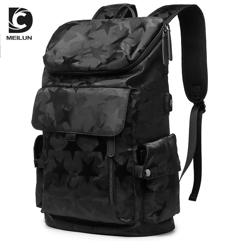 Backpacks And Belt Bags | Printed Re-Nylon And Leather Backpack  –  Mens Backpacks And Belt Bags Backpacks And Belt Bags