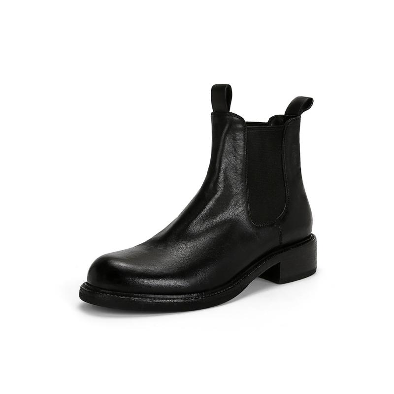 Boots | Brushed Leather Chelsea Boots  –  Mens Boots Black