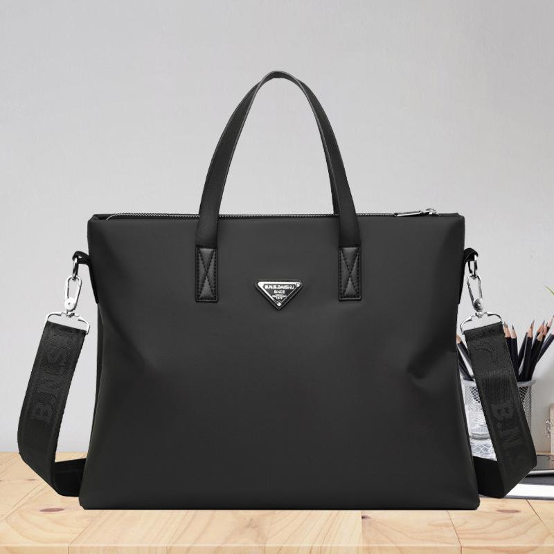 Briefcases | Re-Nylon And Saffiano Leather Briefcase  –  Womens/Mens Bags Black