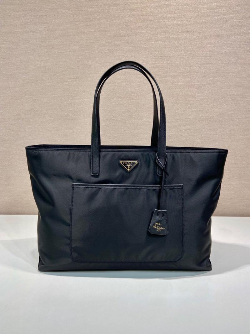 Briefcases | Re-Nylon And Saffiano Leather Tote Bag  –  Mens Bags Black