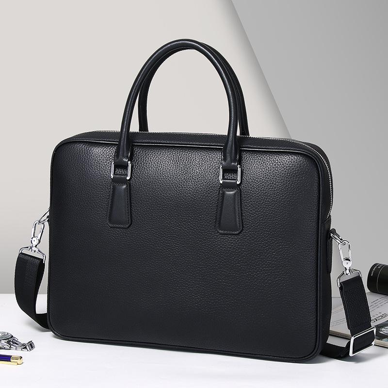 Briefcases | Saffiano Leather Briefcase  –  Mens Bags Black