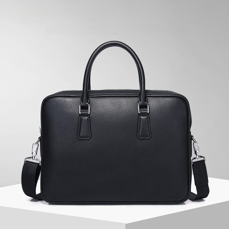 Briefcases | Saffiano Leather Work Bag  –  Womens/Mens Bags Black