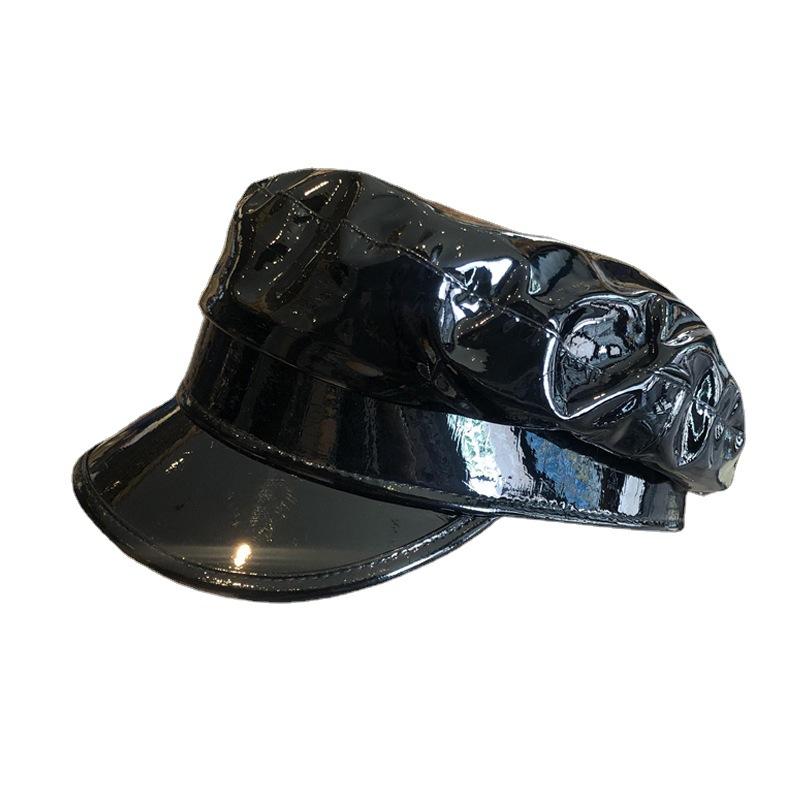 Hats And Gloves | Patent Leather And Feather Hat  –  Womens Accessories Black