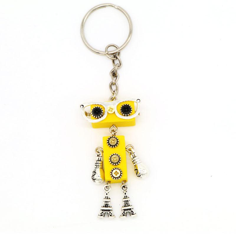 High-Tech Accessories And Keychains | Saffiano Leather Robot Trick Keychain  –  Mens Accessories High-Tech Accessories And Keychains