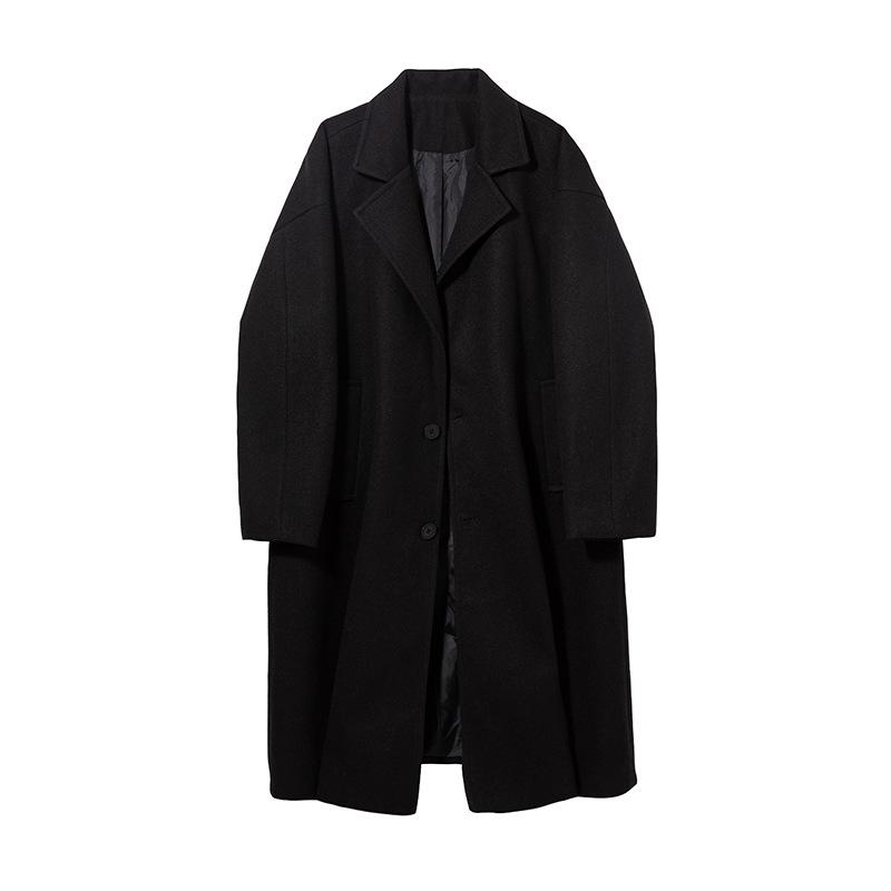 Jackets And Coats | Single-Breasted Wool Blend Coat  –  Mens Clothing Black