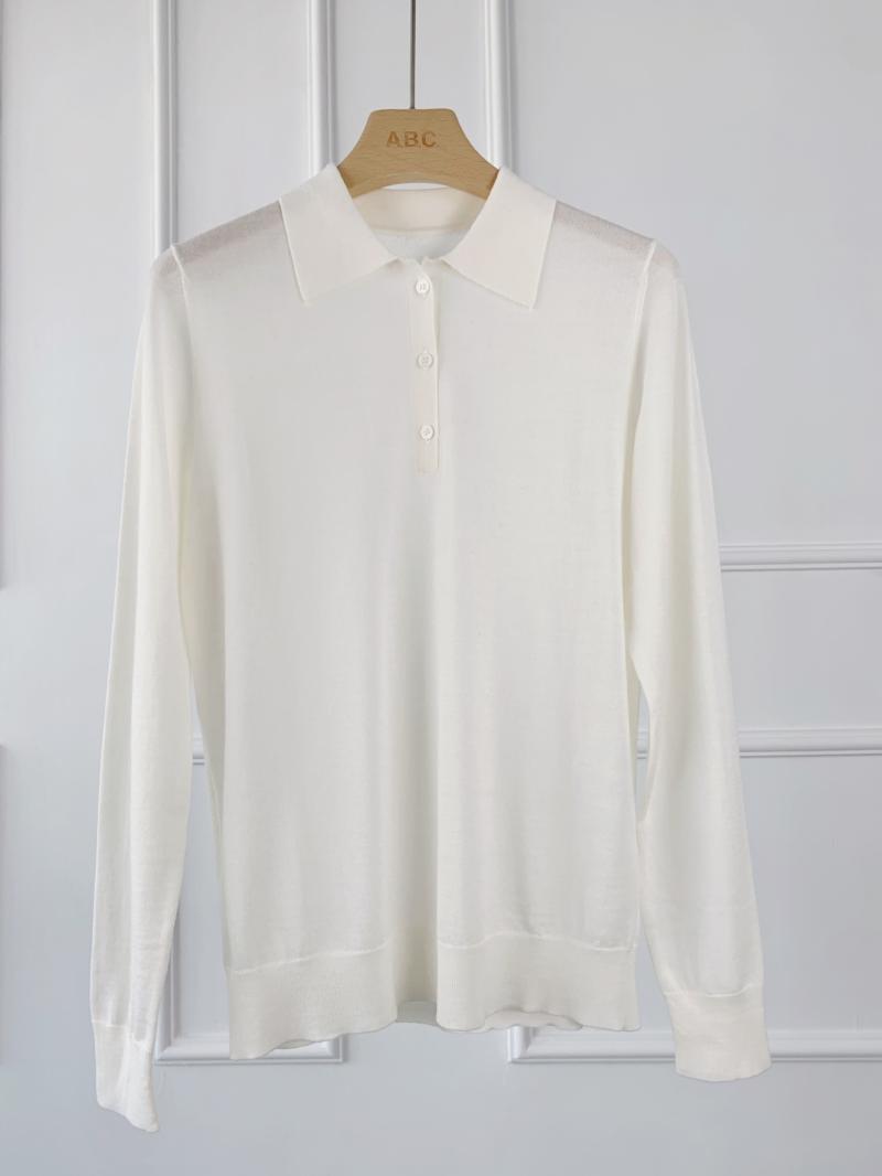 Knitwear | Cashmere And Silk Polo Shirt  –  Mens Clothing Albino White