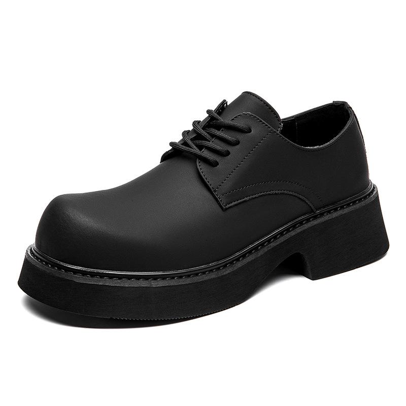 Lace-Ups | Brushed Leather Derby Shoes  –  Mens Lace-Ups Black