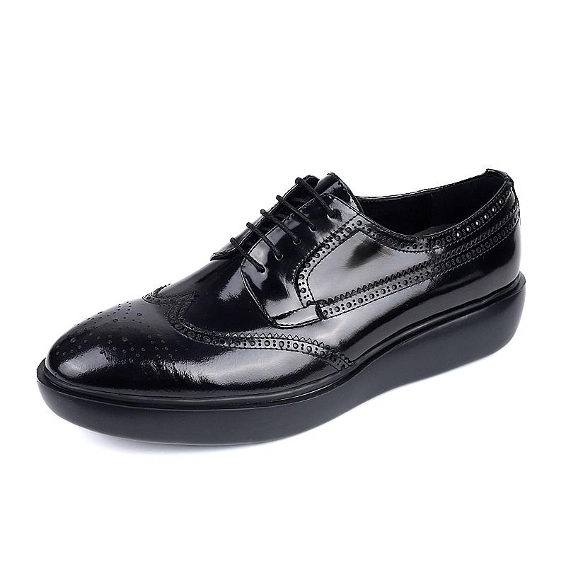 Lace-Ups | Brushed Leather Derby Shoes  –  Womens Lace-Ups Black