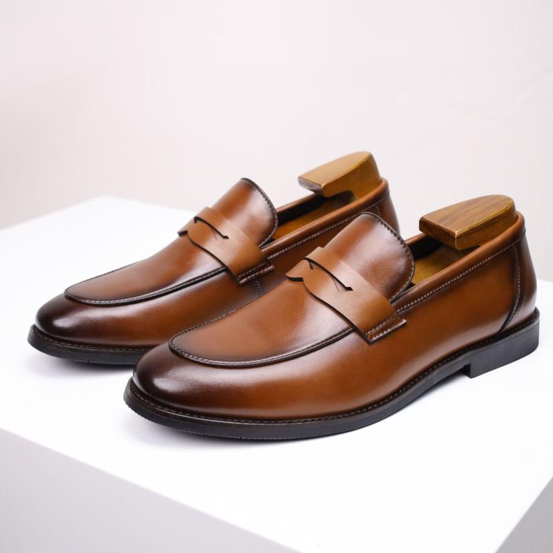 Loafers | Brushed Leather Loafers  –  Mens Loafers Loafers