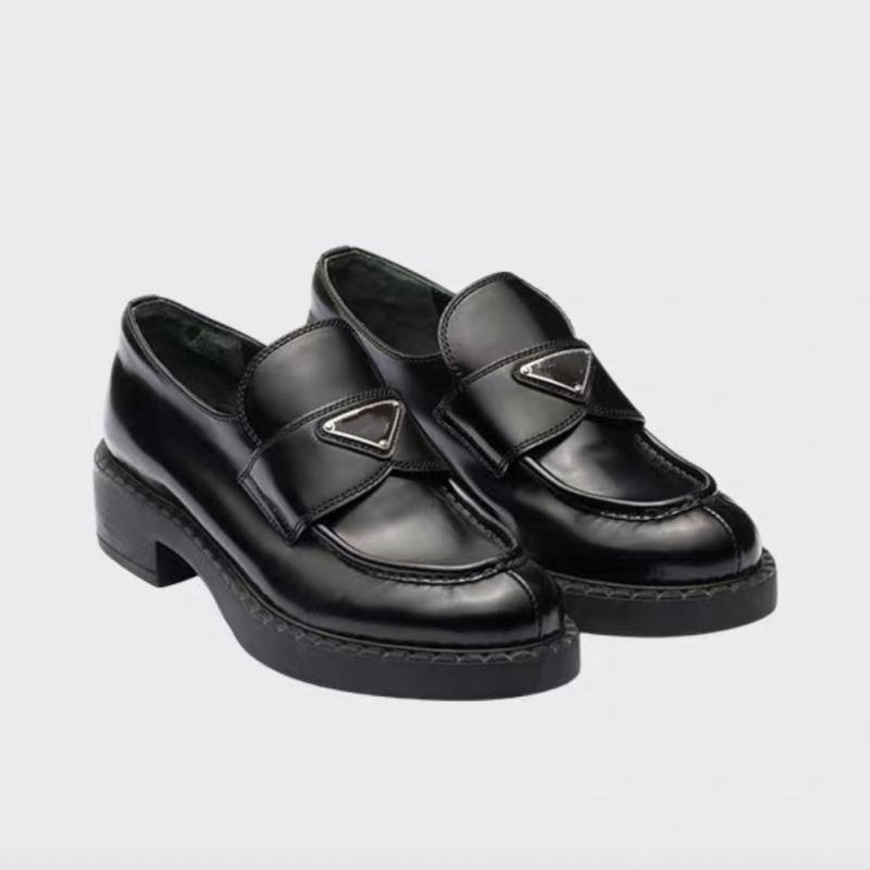 Loafers | Brushed Leather Loafers  –  Womens Loafers Black