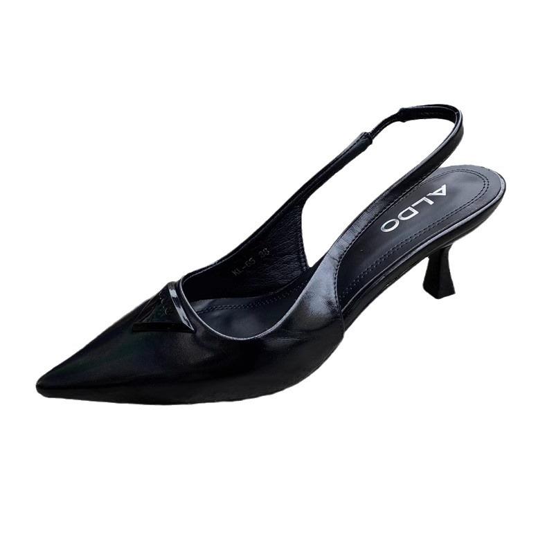 Pumps And Ballerinas | Brushed Leather Slingback Pumps  –  Womens Pumps And Ballerinas Black