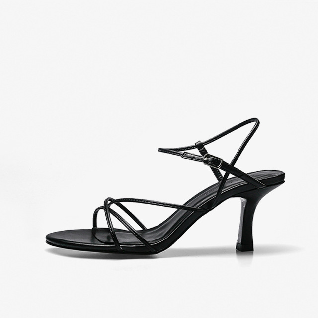 Sandals | Flat Leather Sandals  –  Womens Sandals Black