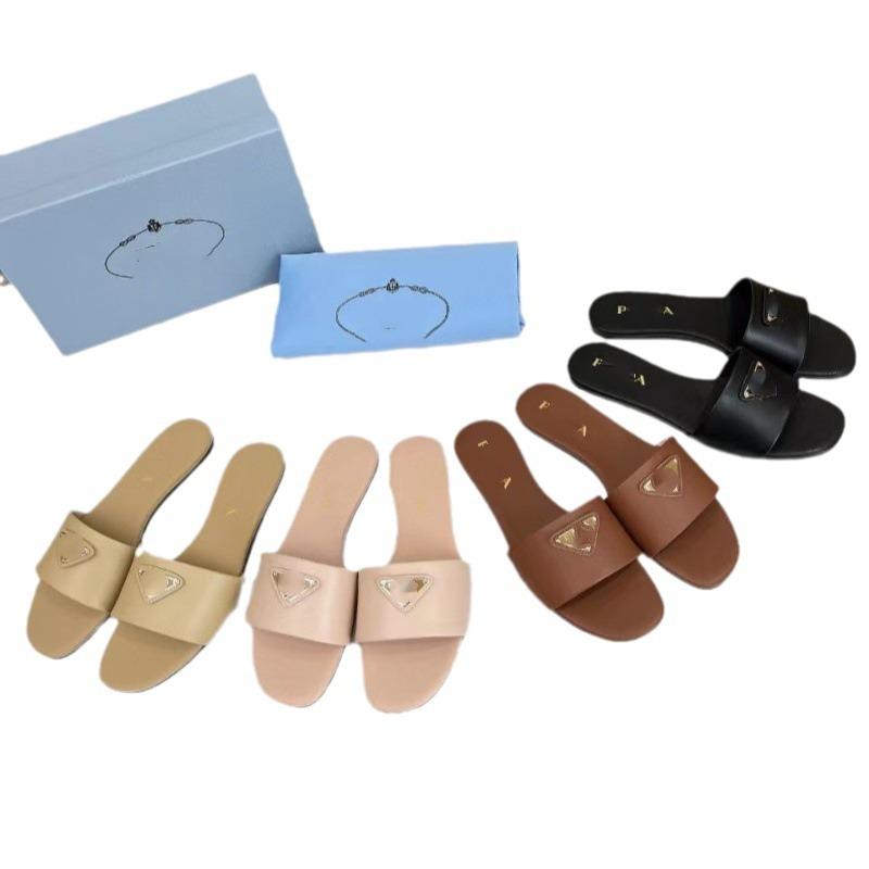 Slippers And Mules | Saffiano Patent Leather Slides  –  Womens Shoes Sand Beige