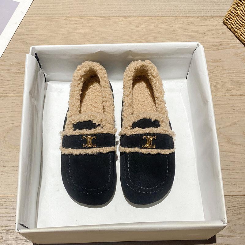 Slippers And Mules | Suede And Shearling Slippers  –  Womens Shoes Ecru