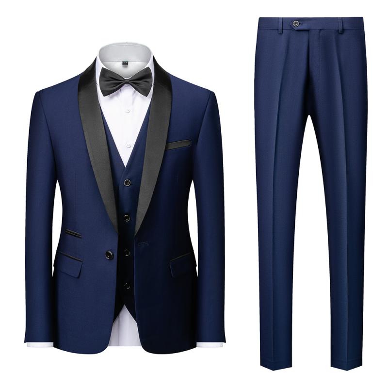 Suits | Single-Breasted Wool And Mohair Tuxedo  –  Mens Clothing Blue/Black