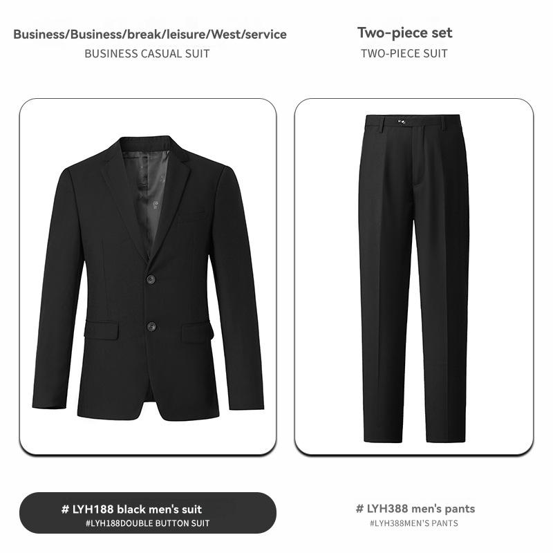 Suits | Single-Breasted Wool Suit  –  Mens Clothing Black