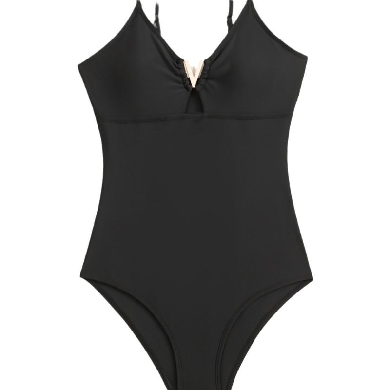 Swimwear | Interlock Fabric One-Piece Swimsuit  –  Womens Clothing Black