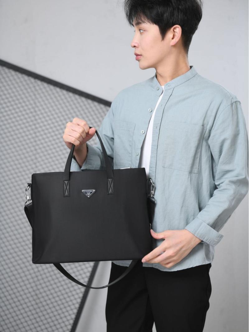 Totes | Saffiano Leather Tote  –  Mens Bags Black