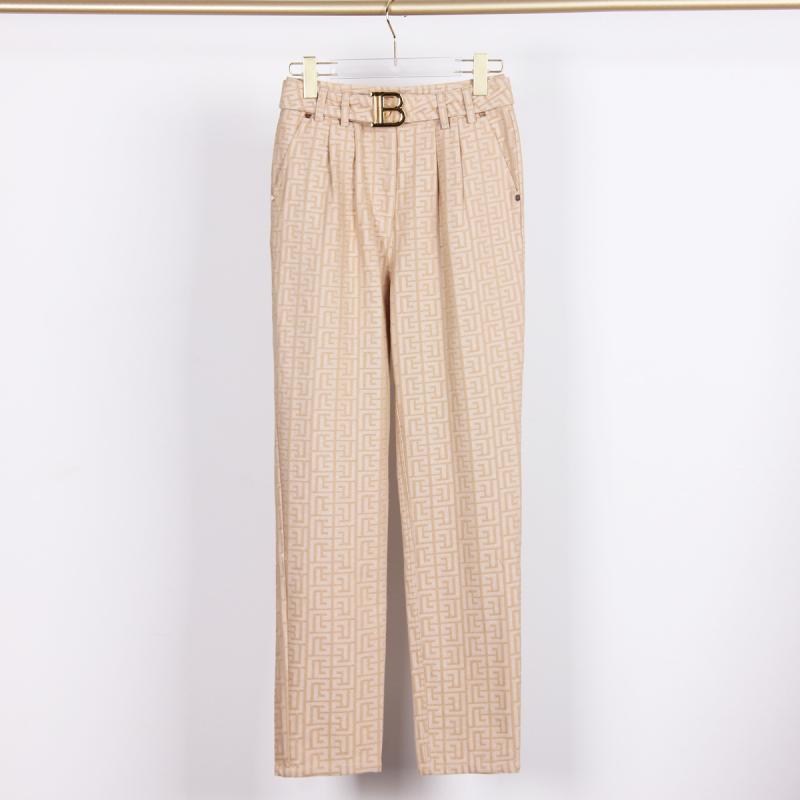 Trousers And Shorts | Printed Silk Twill Pants  –  Womens Clothing Cork Beige