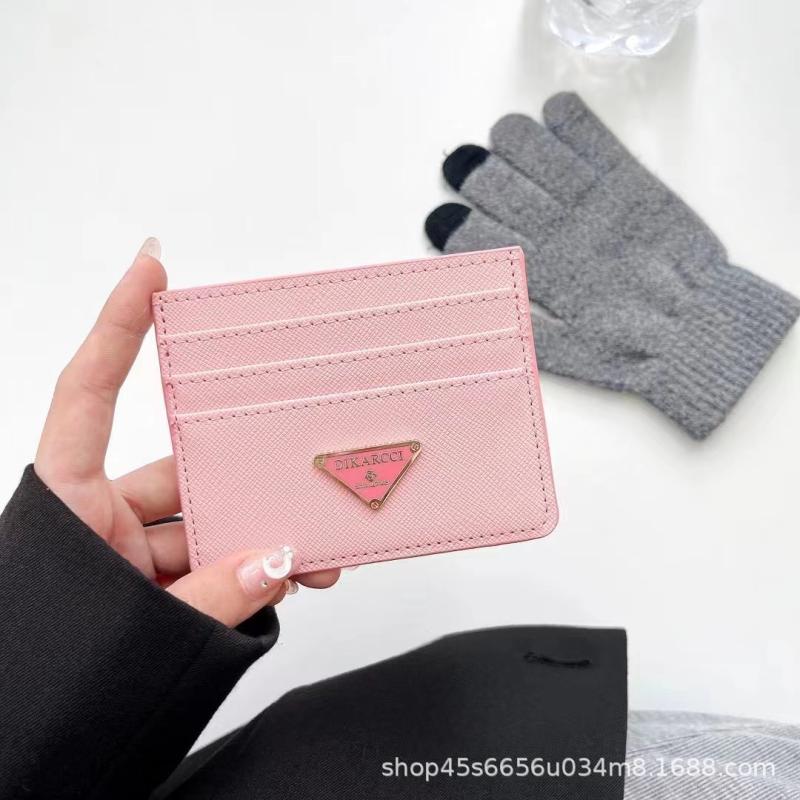 Wallets And Card Holders | Saffiano Leather Card Holder  –  Womens Accessories Powder Pink