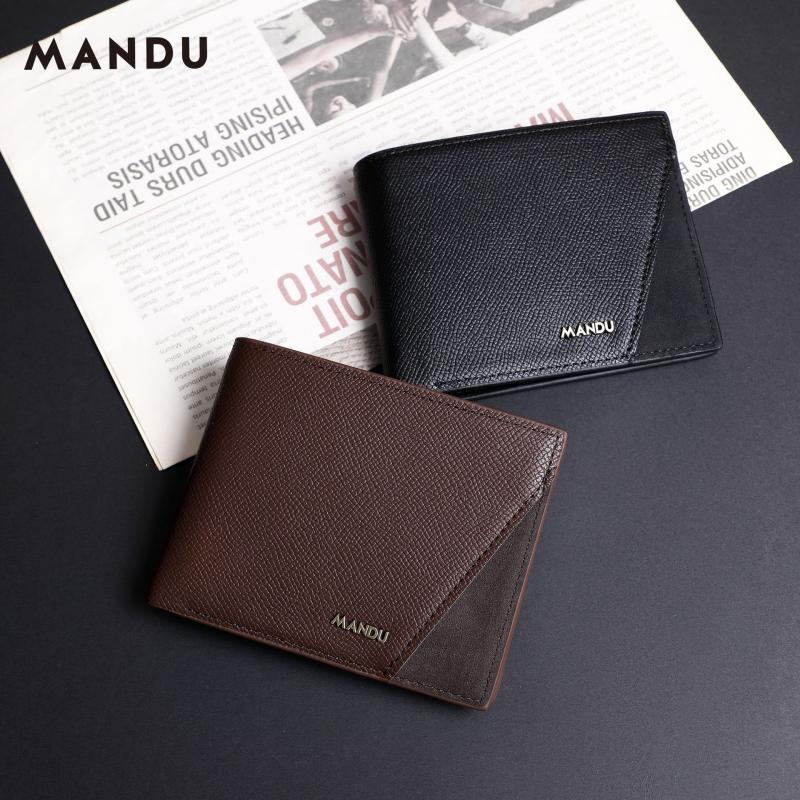 Wallets And Card Holders | Saffiano Leather Wallet  –  Mens Accessories Coffee/Baltic Blue